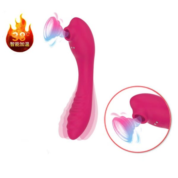 Heating sucking vibrator can be bent to stimulate G-spot and orgasm in seconds, adult toys with magnetic charging