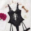 Women's Contrast Lace Cut Out Ring Linked SexyLingerie Bodysuit - Image 4